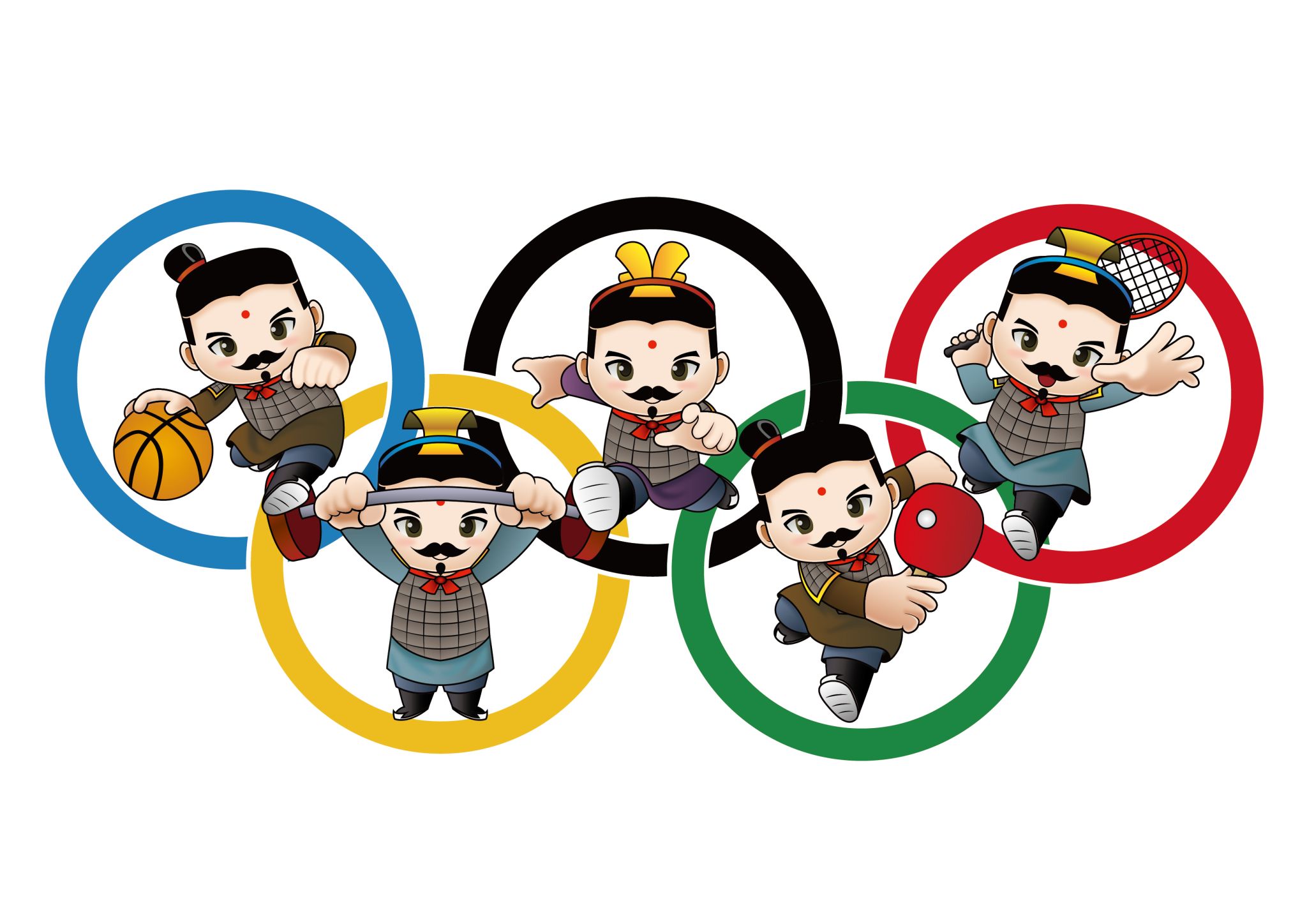 王骧-《兵马俑遇见奥运会》-插画设计